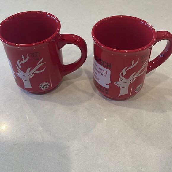 Heifer Hirsch hot deer organic mulled wine 2 cups in sale , great bar accessory. - Picture 3 of 5